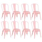 Kit - 8 X Cadeiras Iron Tolix - Rosa Antigo