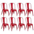 Kit - 8 X Cadeiras Iron Tolix - Vermelho
