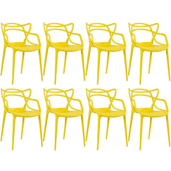 Kit - 8 X Cadeiras Masters Allegra - Amarelo