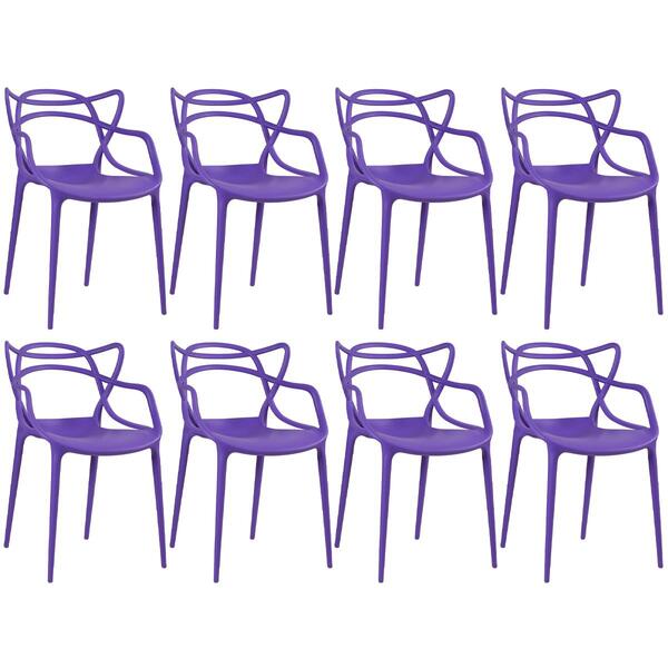 Kit - 8 X Cadeiras Masters Allegra - Roxo