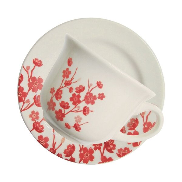 Kit 8 Xícaras Com Pires Donna Jardim Oriental Oxford® Cerâmic