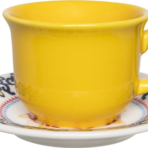 Kit 8 Xícaras Com Pires Floreal La Pollera Oxford® Cerâmica 2