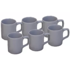 Kit 8 Xícaras De Café Chá Expresso 90ml Dolce Porcelana Cinza