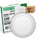 Kit 8un Painel Led Taschibra Embutir Redondo 24w 6500k