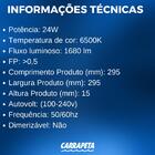 Kit 8un Painel Led Taschibra Embutir Redondo 24w 6500k