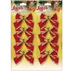 Kit 96 Laços De Bolinhas Natalino Pingentes Árvore Natal 6cm