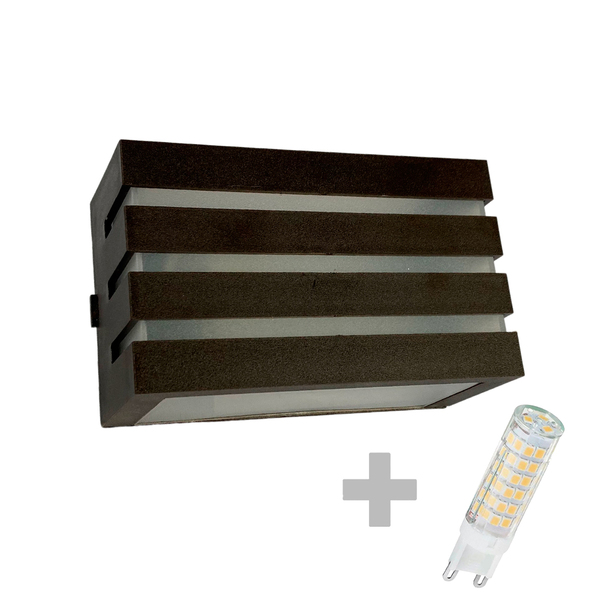 Kit 9 Arandela Frizzy Policarbonato Preta + Led G9