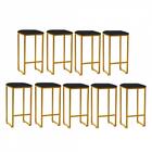 Kit 9 Banqueta Alta Industrial Balcão Bistrô Ferro Dourado