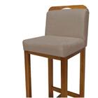 Kit 9 Banquetas Bia Veludinho Bege Aplique E Base Castanho