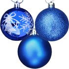 Kit 9 Bolas De Natal Árvore Natal Glitter Azul Enfeite 60mm
