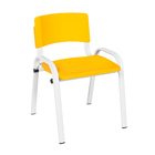 Kit 9 Cadeira Iso Infantil Creche, Escola Base Branco Amarelo
