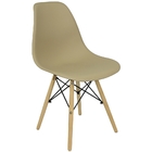 Kit 9 Cadeiras Charles Eames Eiffel Wood Design Bege