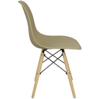 Kit 9 Cadeiras Charles Eames Eiffel Wood Design Bege