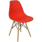 Kit 9 Cadeiras Charles Eames Eiffel Wood Design Vermelha