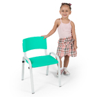 Kit 9 Cadeiras Infantil Iso, Escola, Base Cinza- Lilas