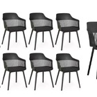 Kit 9 Cadeiras Polipropileno Marcela Montreal Preta Para Sala