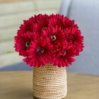 Kit 9 Gérberas Artificiais Vermelha Realista Flores Decorativ