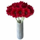 Kit 9 Gérberas Artificiais Vermelha Realista Flores Decorativ