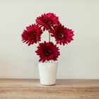 Kit 9 Gérberas Artificiais Vermelha Realista Flores Decorativ