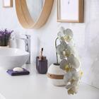 Kit 9 Hastes De Orquídea Artificial Flor Branca Com Miolos Am