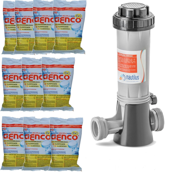 Kit 9 Pastilhas De Cloro Clorador Dosador Automatico Para Piscinas Spa Leroy Merlin
