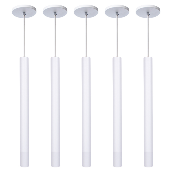 Kit 9 Pendente Luminária Tubo Branco 40 Cm