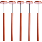 Kit 9 Pendente Luminária Tubo Cobre 50 Cm + Lâmpada Led Branc