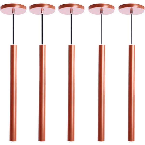 Kit 9 Pendente Luminária Tubo Cobre 50 Cm + Lâmpada Led Branc