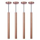 Kit 9 Pendente Luminária Tubo Cobre Escovado 50 Cm + Lâmpada