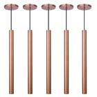 Kit 9 Pendente Luminária Tubo Cobre Rose Gold 50 Cm