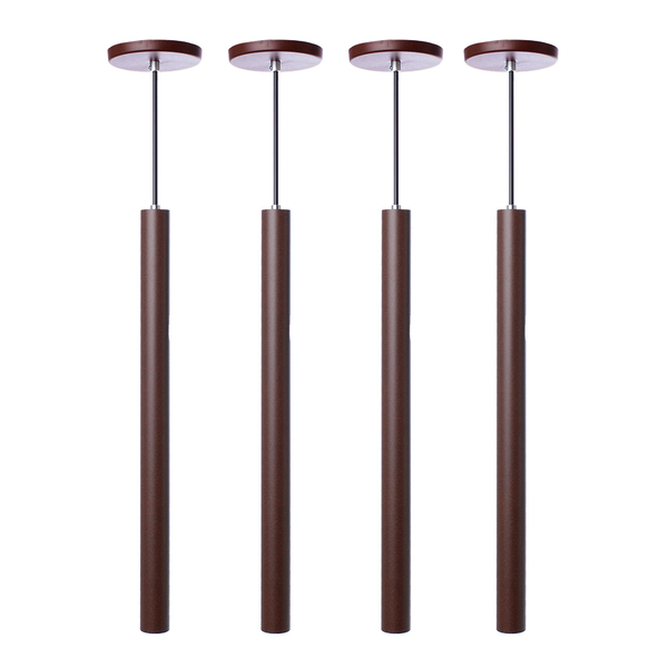 Kit 9 Pendente Luminária Tubo Marrom 50 Cm