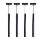 Kit 9 Pendente Luminária Tubo Preto 40 Cm + Lâmpada Led Branc