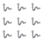 Kit 9 Sifão Sanfonado Cromado Cozinha Pia Banheiro Tanque