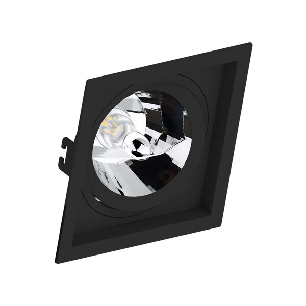 Kit 9 Spot Embutir Quadrado Recuado Ar111 Preto