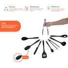 Kit 9 Utensílios De Cozinha De Silicone Completo Multiuso - O