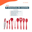 Kit 9 Utensílios De Cozinha De Silicone Completo Multiuso - O