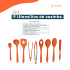 Kit 9 Utensílios De Cozinha De Silicone Completo Multiuso - O