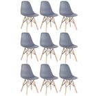 Kit - 9 X Cadeiras Charles Eames Eiffel Dsw - Base De Madeira