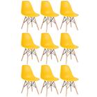 Kit - 9 X Cadeiras Charles Eames Eiffel Dsw - Base De Madeira