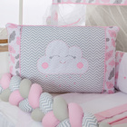 Kit 9pç Protetor De Berço Nimbus Nuvem Americano Nacional Ros