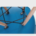 Kit  4 Cadeira Charles Eames Wood Dsw Azul Petroleo -  Base M