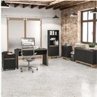 Kit  5 Peças Com Escrivaninha, Gaveteiro,  Armário, Estante E