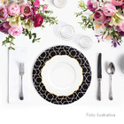 Kit  6 Capas Para Sousplat Tecido Jacquard Exagono C28