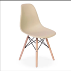 Kit   2 Cadeira Charles Eames Wood Dsw Nude -  Base Madeira