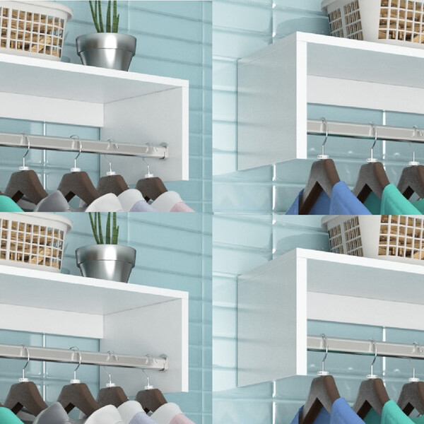 Kit (c/ 4 Unidades) Cabideiro Prateleira Araras Roupas Cm Mdp