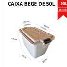 Kit  Caixas Plástica Organizadora 50l 34l 23l Bege Original