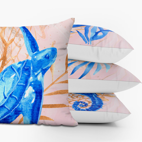 Kit  Capas  Almofadas Praia E Vida Marinha  45x45  Id Decor