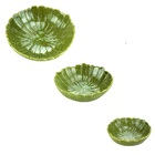 Kit  Centro De Mesa Banana Leaf Verde25x8 20x7 15x5 Cm Lyor