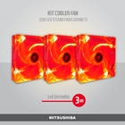 Kit  Cooler Fan Vermelho 3 Un  Led 12cm Gabinete  Mitsushiba