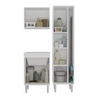 Kit  Lavanderia Armários Multiuso Para Área De Serviço Branco